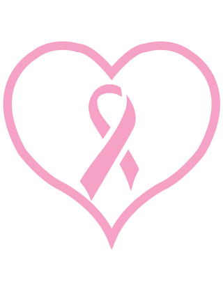 Waterless Awareness PinkÿRibbon Heart Temporary Tattoo