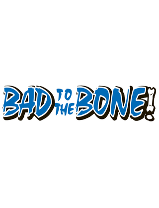 Blue Bad to the Bone Spirit Strip Temporary Tattoo