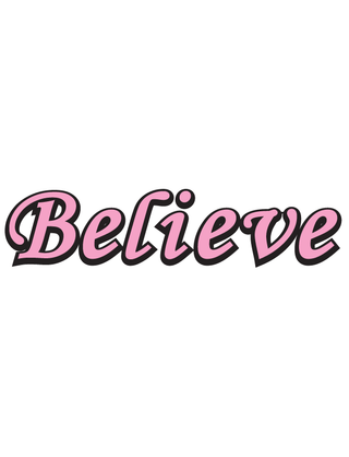 Awareness Pink "Believe" Spirit Strip Temporary Tattoo