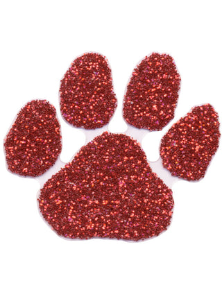 Red Glitter Paw Print Waterless Tattoo