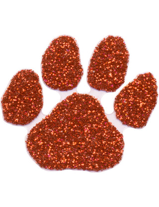 Orange Glitter Paw Print Waterless Tattoo