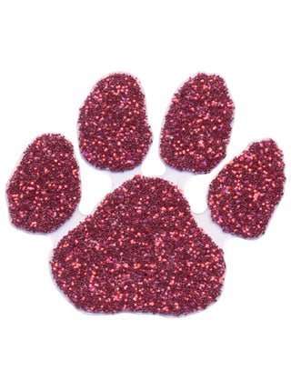 Maroon Glitter Paw Print Waterless Tattoo