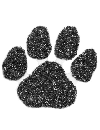 Black Glitter Paw Print Waterless Tattoo