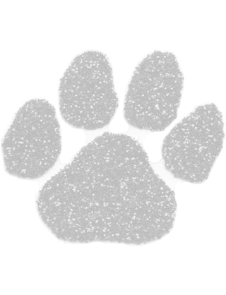 White Glitter Paw Print Waterless Tattoo