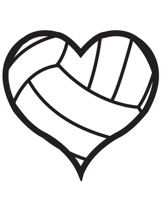 Volleyball Heart Waterless Tattoo