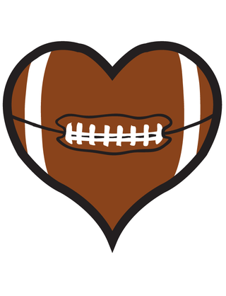 Football Heart Waterless Tattoo