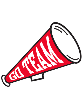 Red "Go Team" Megaphone Waterless Tattoo