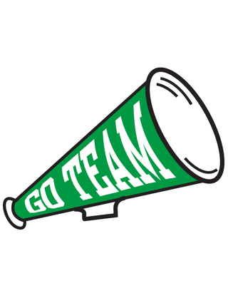 Green "Go Team" Megaphone Waterless Tattoo