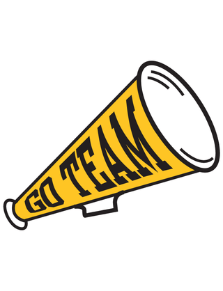 Gold "Go Team" Megaphone Waterless Tattoo