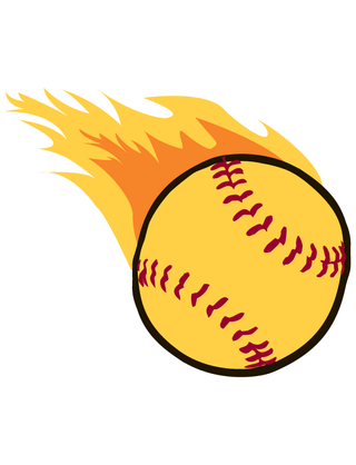 Flaming Softball Waterless Tattoo