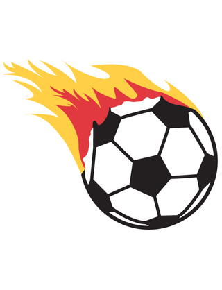 Flaming Soccer Ball Waterless Tattoo