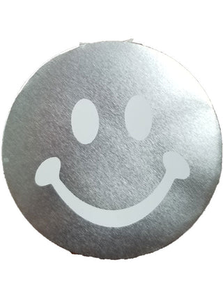 2" Silver Smiley Face Sticky Top