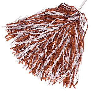 Texas orange and white pom-pom on a white background