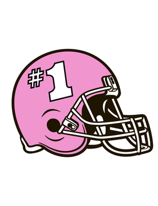 Pink #1 Football Helmet Waterless Tattoo
